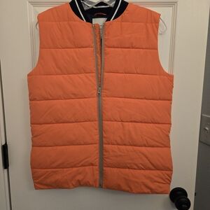 Janie and Jack Vibrant Orange Puffer Vest Sz 16, Like New